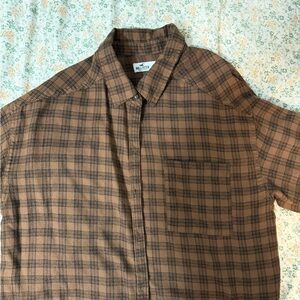Hollister Brown Plaid Shirt